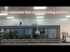 Die vierstufige Vakuumformmaschine macht Plastik-Fruchtkartons