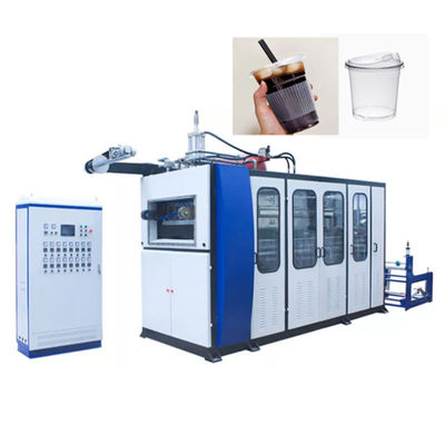 Gebrauchtes Becher- und Schüsseldeckelformmaschine mit vollautomatischer Thermoformmaschine