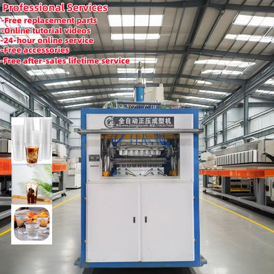 Automatische Thermoformmaschine für Kunststoffbecher mit PLC-Steuerungsgetriebe